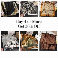 100 Silk-Feel Polyester Scarf 70x70cm Women  s Square Neck, Head, Hair Wrap