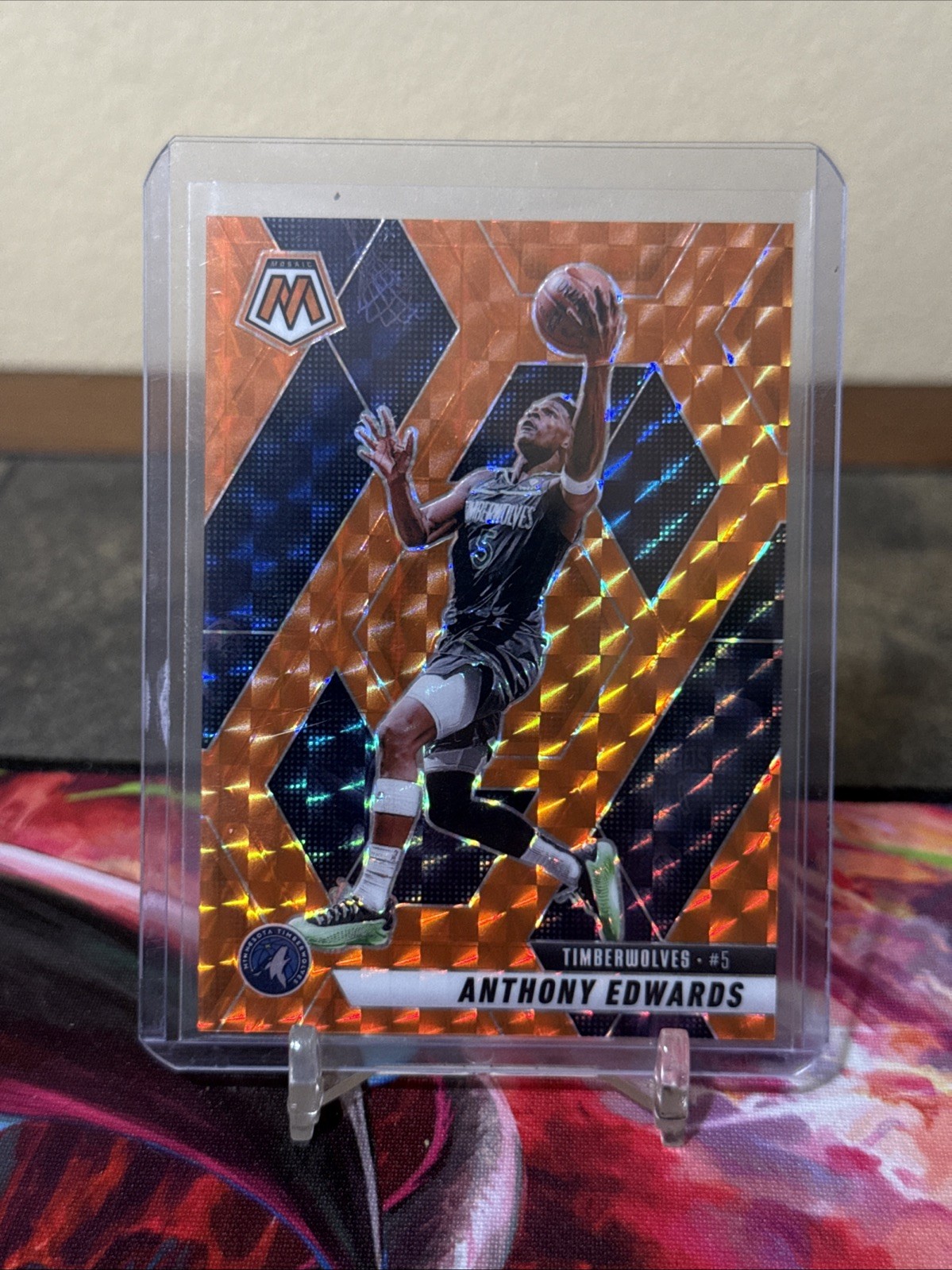 2024-25 Panini Mosaic #36 Anthony Edwards Orange Mosaic #/249