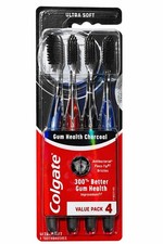 Colgate Gum Health Charcoal Toothbrush Ultra Soft 4 Count Clean Deeper Gum Care