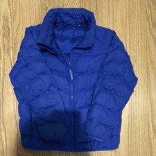 Uniqlo Blue Puffer Jacket Unisex Kids 3-4 Years Full Zip Pockets Winter Fall