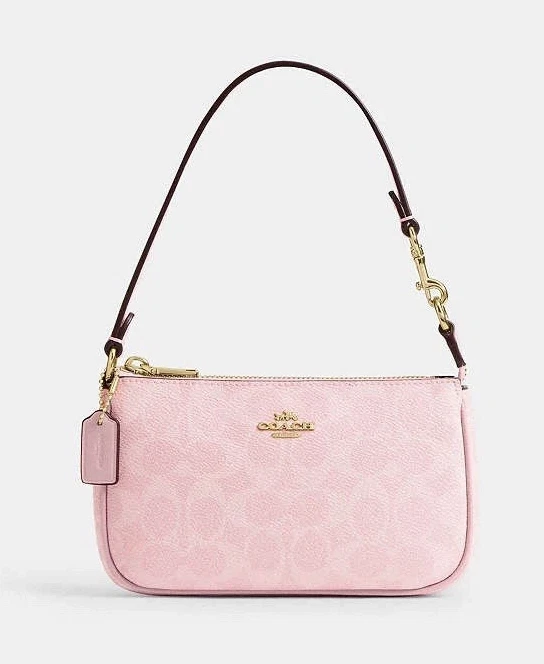 Nuevo con etiquetas Bolso Muñequera Coach Nolita 19 Firma Lona Polvo Rosa CW426 Foto 2 de 4