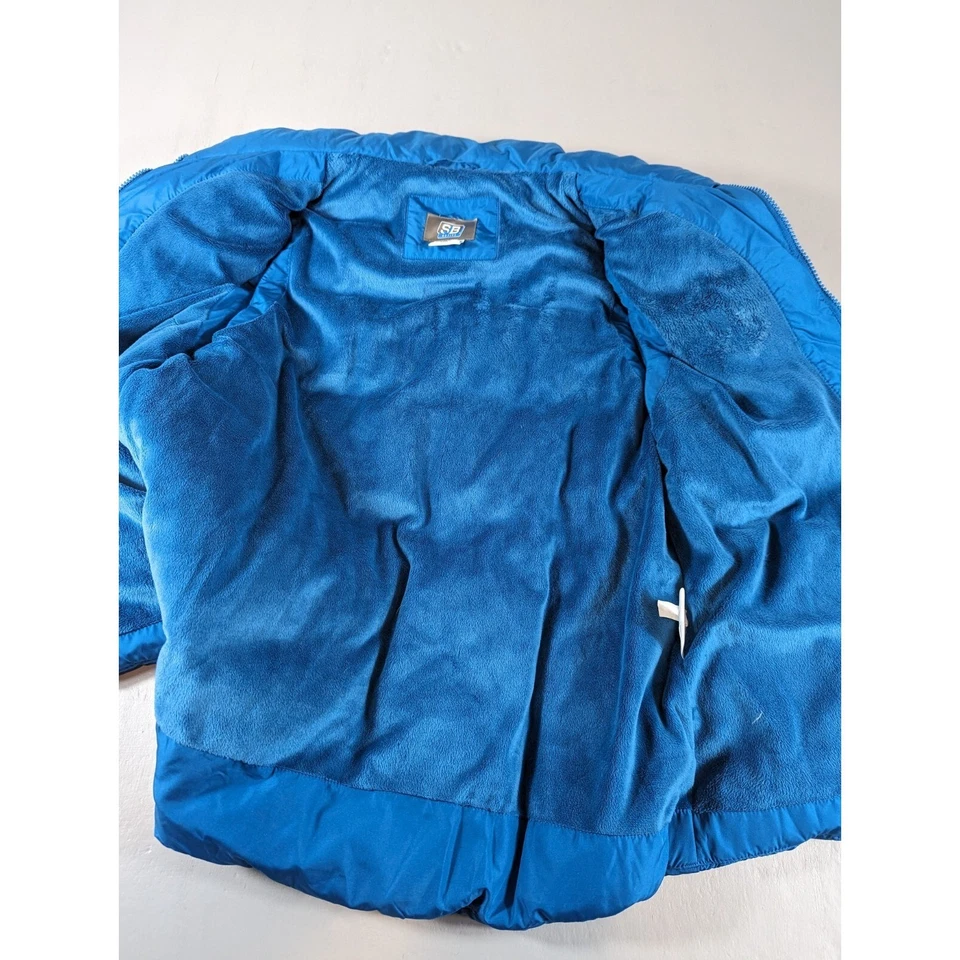 Chaleco acolchado activo SJB para mujer azul medio cremallera completa aislamiento invierno polar Foto 4 de 4