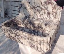 Calacatta Viola Ribbed Design Solid Marble Sink