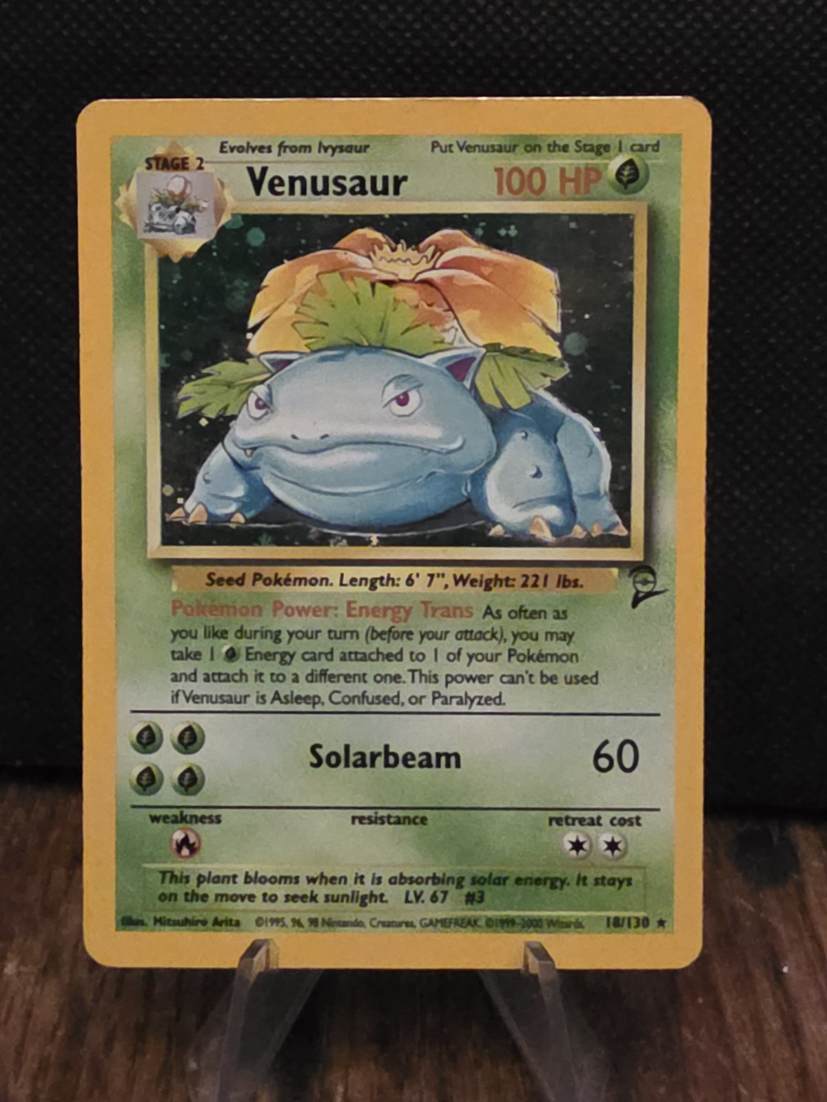 Pokemon TCG Venusaur Holo 18/130 Base Set WOTC Unlimited 2000 - LP/MP