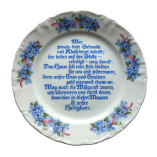 Winterling Schwarzenbach Zierteller mit Spruch Wandteller Vergissmeinnicht Dekor