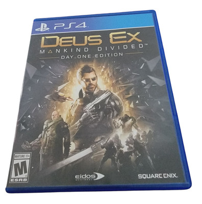 Deus Ex Mankind Divided Day One Edition PS4 Complete CIB Tested Square Enix