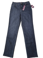 Gloria Vanderbilt Womens Amanda Heritage Fit Tapered Leg Jeans 8 Long Dark Blue