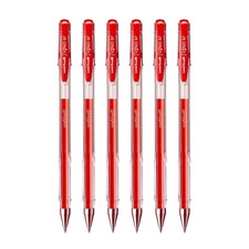 3 X uni-ball SIGNO UM-100 Gelschreiber (F rote Tinte, 6er Pack)