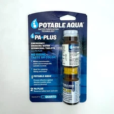 Potable Aqua Iodine Germicidal Water Purification w/ PA+ Plus 50-Tablets of Each