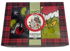 Dr Seuss Grinch Mens Pajama Gift Set Sz Lg Gift Box Short Sleeve T-shirt  Pants