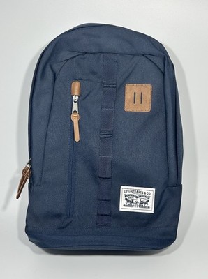  LEVI STRAUSS & CO. Unisex Backpack with Faux leather detail | Navy Blue /Large