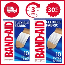 2 Pack  Johnson Band-Aid Extra Large Flexible Fabric Adhesive Bandages, 10 Cou..