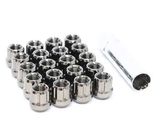 5 Lug - 9/16 Chrome Open Spline Lug Nut Wheel Install Kit (Includes Socket)