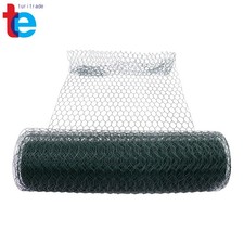 24In 100FT Green Chicken Wire Fencing Mesh Metal Floral 1" Hole PVC Coated Wire