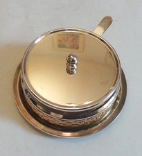 FORMAGGIERA/ZUCCHERIERA IN SILVER PLATED E VETRO RCR CRISTAL OVER 24% ITALY 