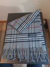 100 Cashmere Scarf Made In Scotland Burberry Plaid 12X74