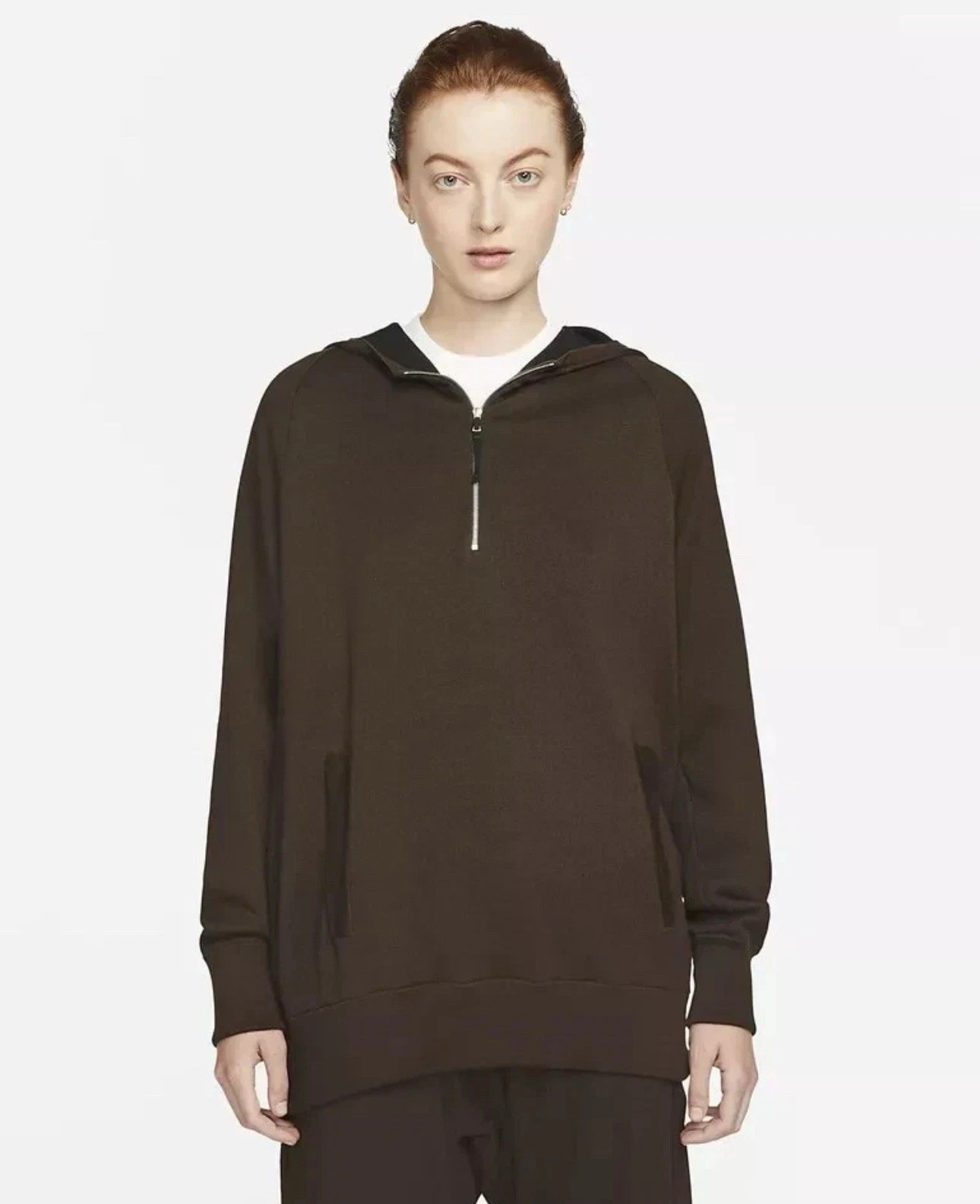 Nike ESC Felpa con Cappuccio Donna Velluto Marrone DM8944 201 Sacai Jacq Ratail Taglia S 700$✅