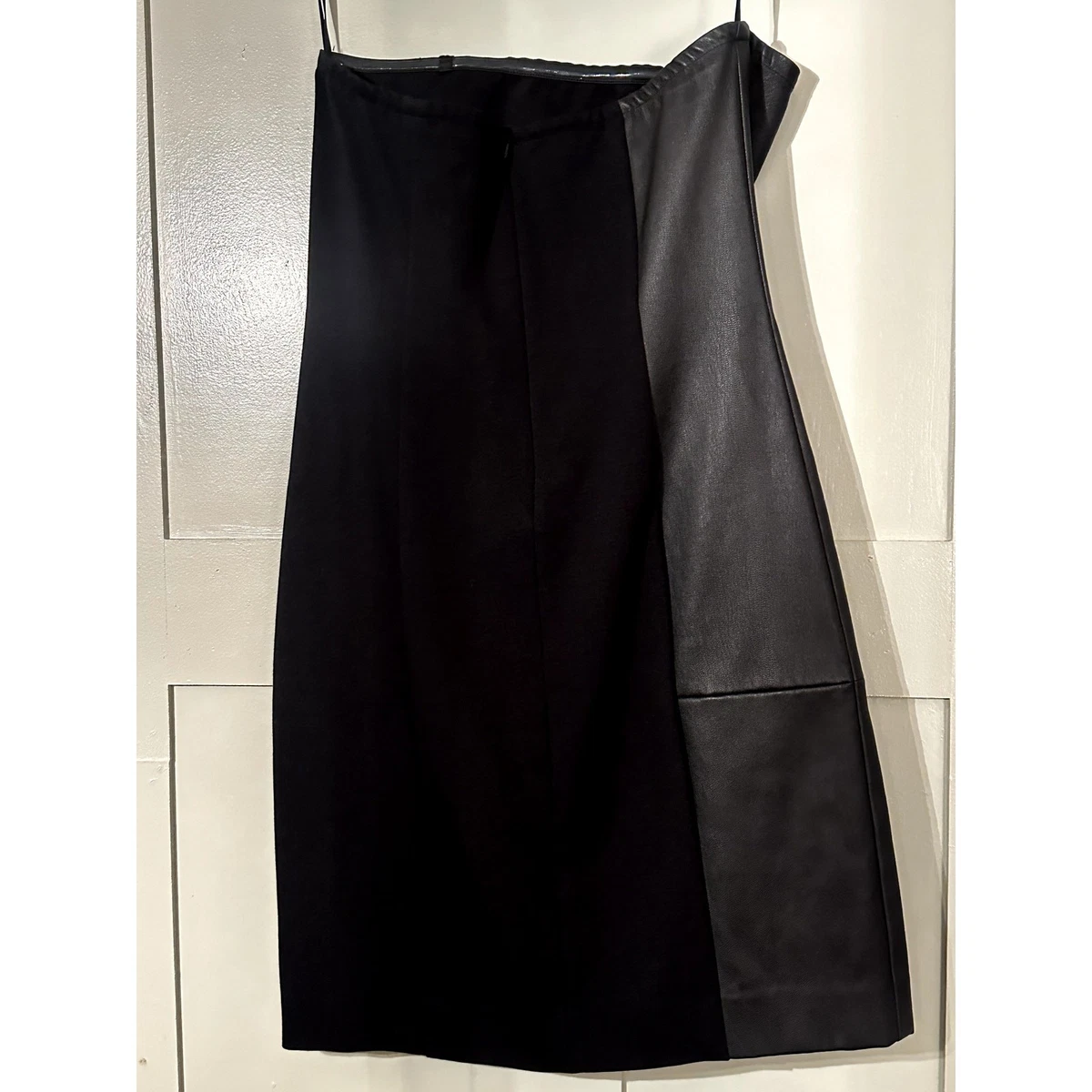cross back cami lace-up godet pu leather party mini dresses-black Shona Joy