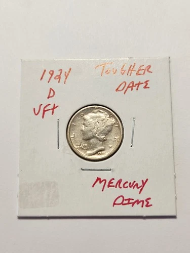 1924 D VF+ Tougher Date Mercury Dime