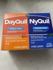 Vicks DayQuil & NyQuil LiquiCaps Pack of 24 Cold & Flu Exp 1/27