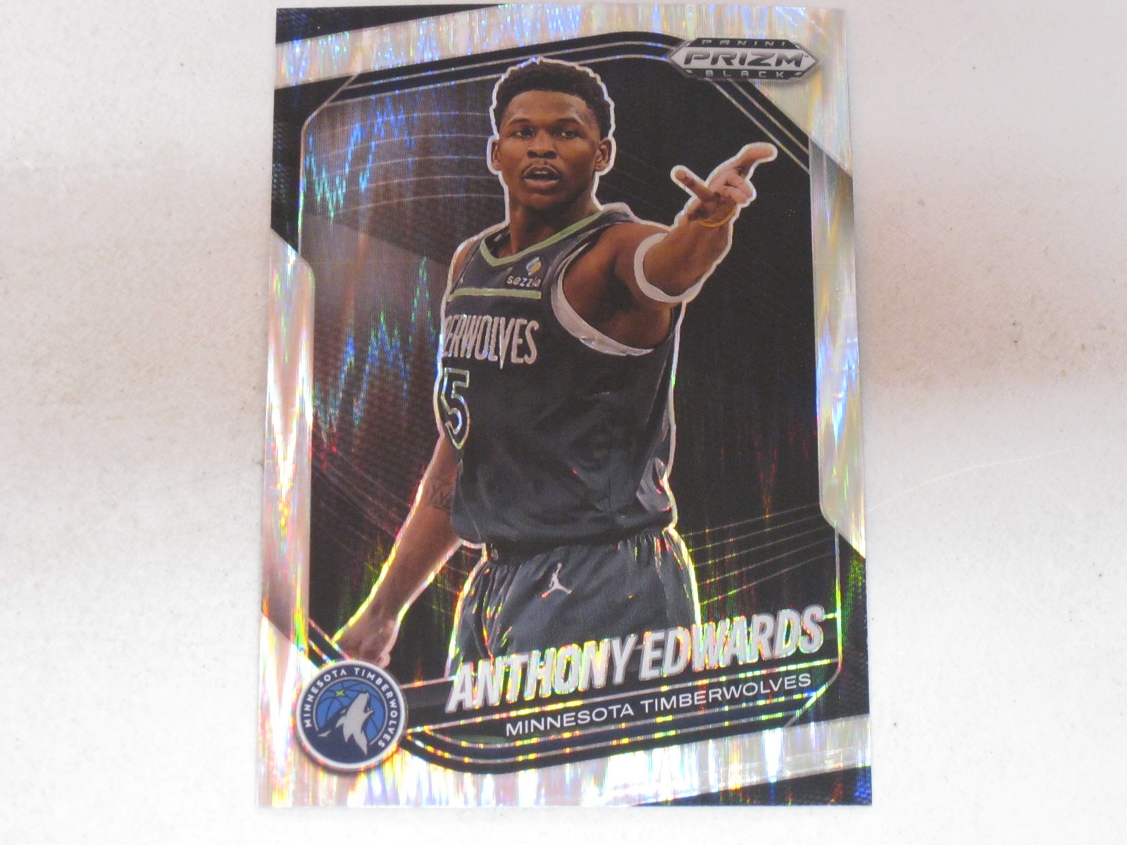 2024-25 Panini Prizm Black Skewed Prizm #17 Anthony Edwards 125/249