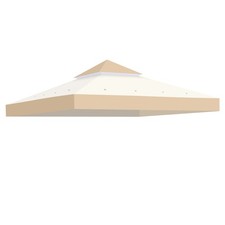 Aplus 8x8Ft 2-Tier Gazebo Top Replacement Outdoor Patio Canopy Cover Sand+Ivory