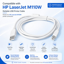 USB Cable Lead for Printer HP LaserJetM110W LaserJet-M110W
