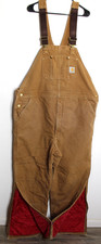 Men 48x34 CARHARTT Quilt Insulated Doublefront Carpenter UNION MADE Bib Overall