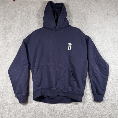 Boneless Hoodie Mens Medium Navy Blue Tasteless Pointless Fearless Pullover Logo