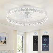 Modern Ceiling Fans with Lights and Remote,20" Low Profile Ceiling Fan with Ligh