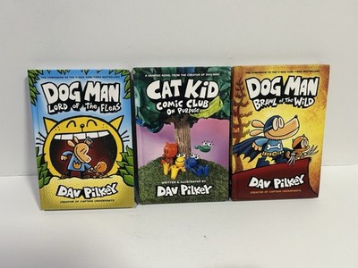 Dog Man Book Lot 3 by Dav Pilkey Cat Kid   Graphic Novel Series