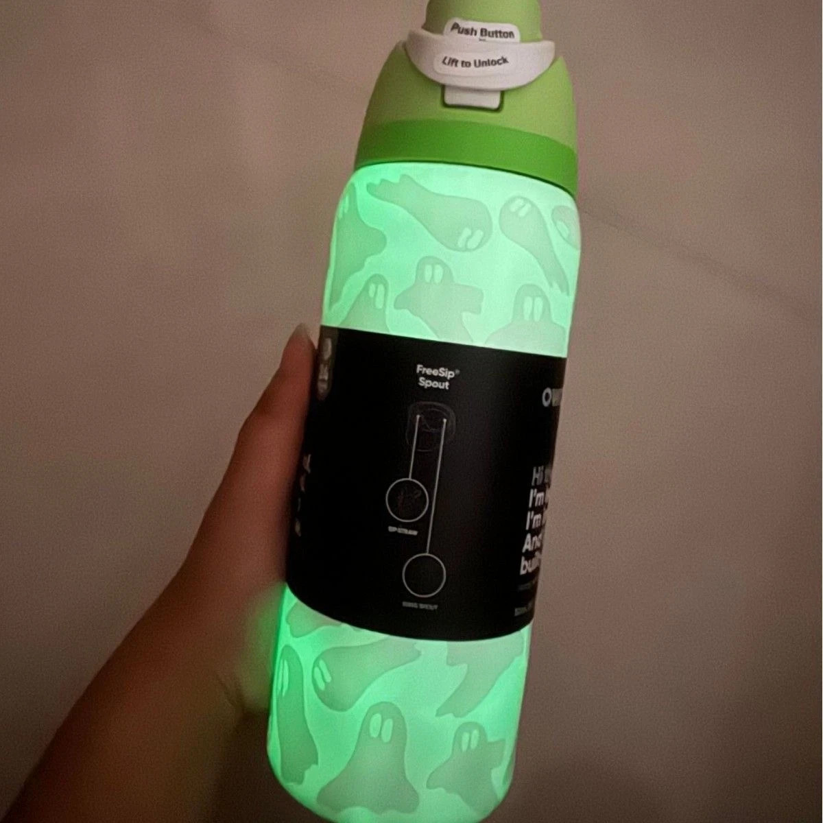 Owala Boo-Ya Glow-in-the-Dark Color Drop 32 oz Freesip Hallo