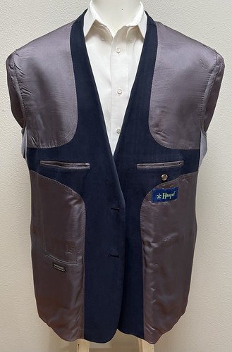 Haspel Blazer Jacket Mens 46 L Navy 100% Silk - Picture 8 of 15
