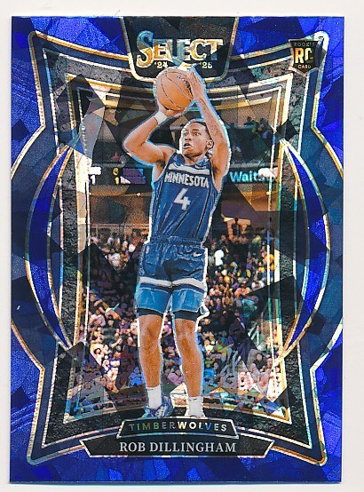 ROB DILLINGHAM 2024-25 PANINI SELECT BLUE PRIZM CONCOURSE CRACKED ICE #84 RC
