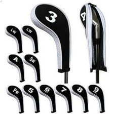 12PCS Neoprene Golf Club Iron Head Covers Protector Putter Headcover Set Zipper