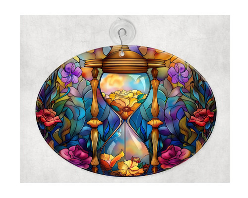Hourglass Glass Suncatcher, 2 Shape Choices - Picture 2 of 4
