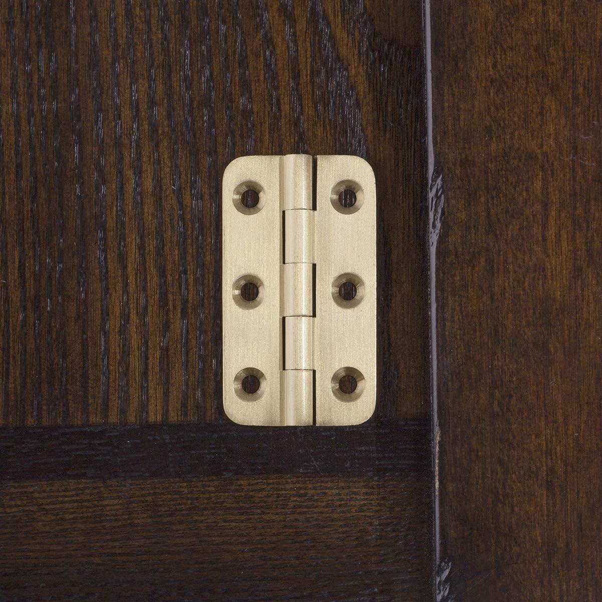 4 PCS Brushed Solid Brass Butt Hinges 2 Inch for Cabinet Doors, Trunks, Wood, Ch