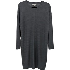 ASOS Wool Blend Sweater Dress Women 6 Gray Ribbed Knit Long Sleeve Crew Neck