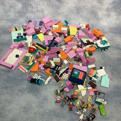 2+ Pounds LEGO FRIENDS Pieces Bulk Mixed Bricks Diner 7 Mini Figures & Dog
