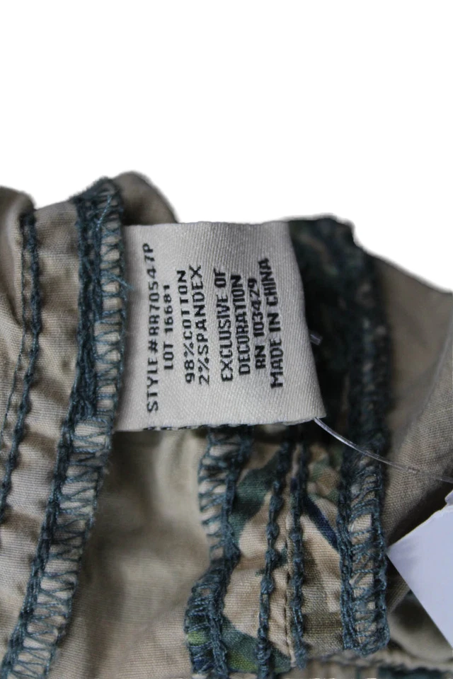 Pantalones Jogger Marrakech Mujer Estampado de Hojas Pierna Ajustada Beige Verde Algodón Talla 26 Foto 4 de 4