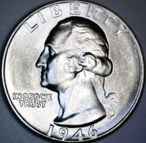 1946d CH BU Washington Quarter Silver Coin NICE FLASHY LUSTER   NR