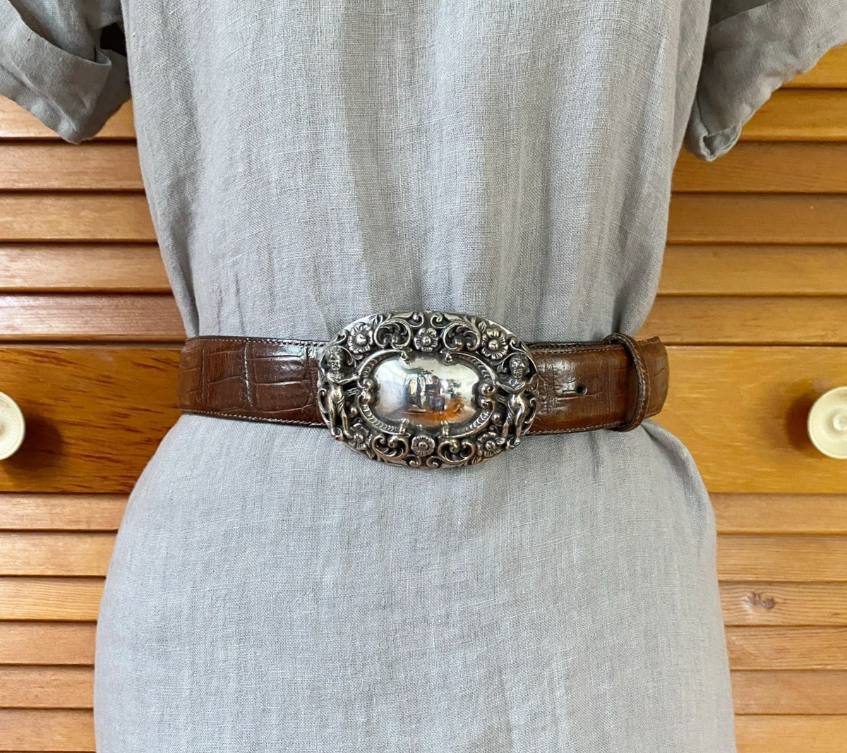 Vintage Brighton Noah’s Ark Brown Silver Belt with Ornate Buckle SOLD Vintage Brighton belt (26”-30”) ($35) To purchase, DM  main image 4