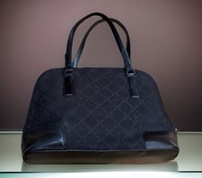 Tula Classic Black Canvas/Leather Monogram Handbag