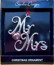 Regent Square Metal Christmas Ornament-Mr. Mrs. 2017-NIB