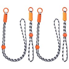 2Set Heavy Duty Paracord Keychain Lanyard for Keys , Black White/Orange