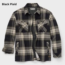 Men's Folklore Flannel Insulated Shirt Jac Warm Lined Work Jacket Coat