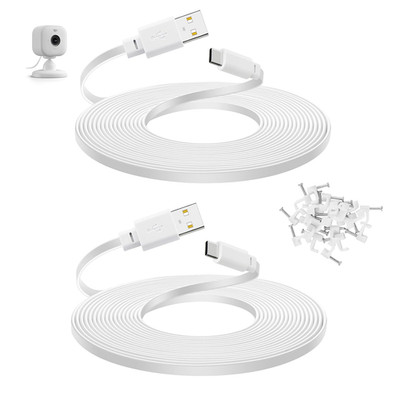 2-Pack 30 Ft Power Cord for Blink Mini 2, Blink Outdoor 4 Camera, Long USB C Ext