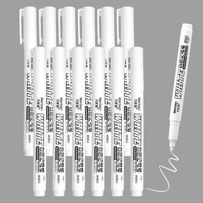 Weiße Acrylstifte 12 PCS, 23mm Fine Tip Permanent Marker, Wasserfest Lackstif...