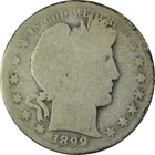 1899 S Barber Silver Half Dollar AG About Good 50c Coin SKU:I25959