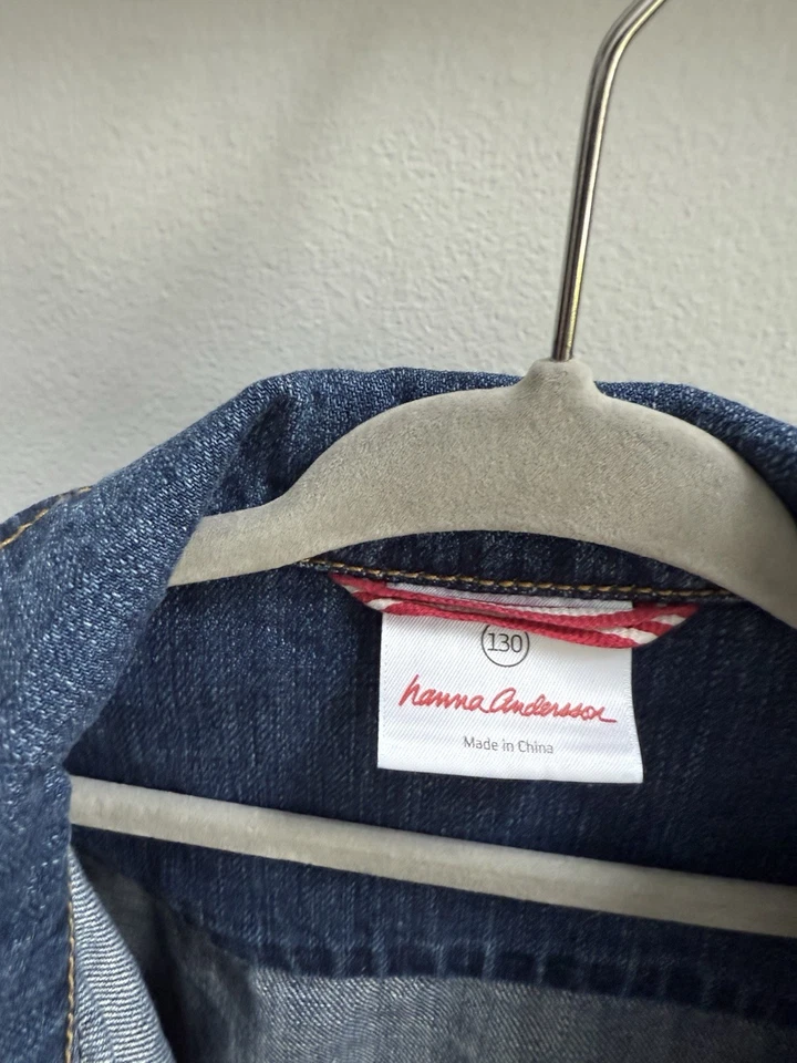 Chaqueta vaquera Hanna Andersson para niños pequeños - rosa a cuadros - talla 130 Foto 3 de 4